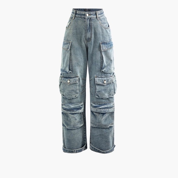 Micas Denim - MICAS DENIM MID RISE POCKET STRAIGHT LEG CARGO JEANS NWT XXL